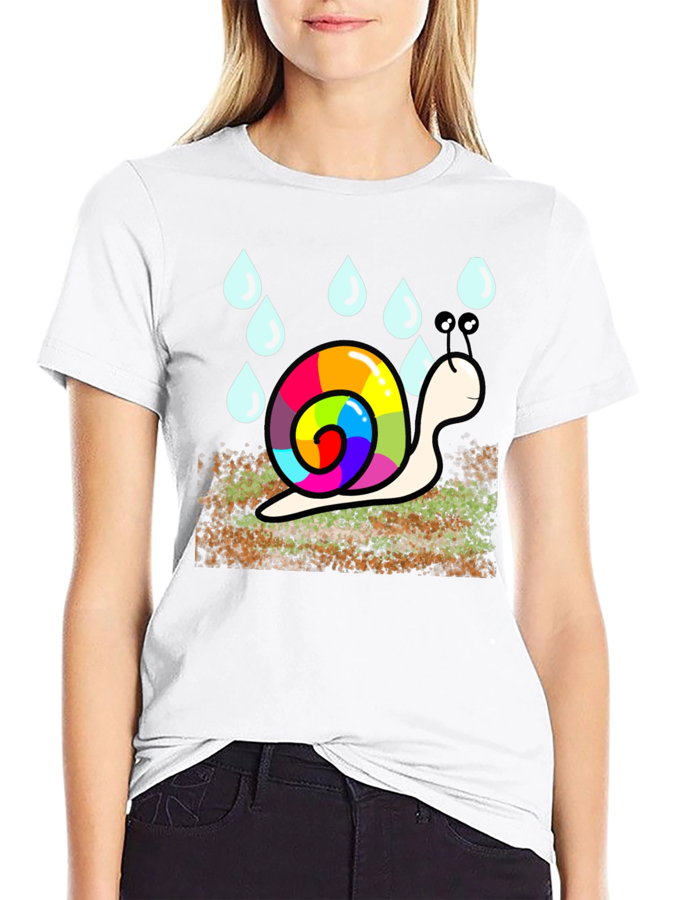 Rainbow Snail Tee - Cute Cartoon T-Shirt