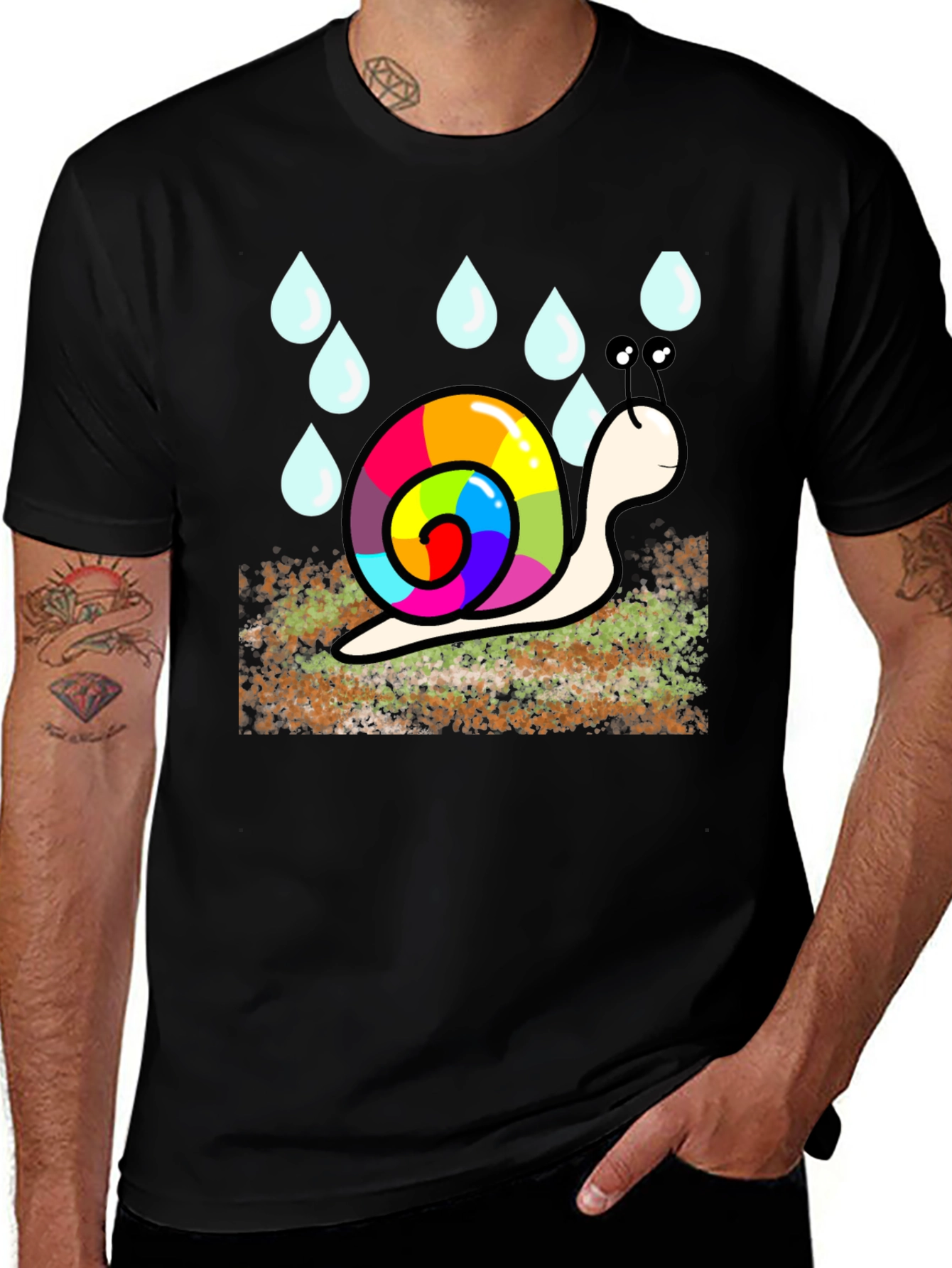 Rainbow Snail Tee - Cute Cartoon T-Shirt