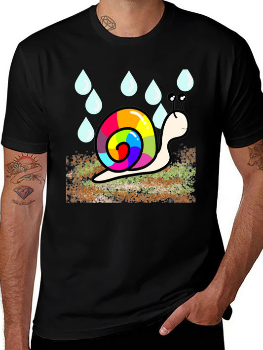 Rainbow Snail Tee - Cute Cartoon T-Shirt