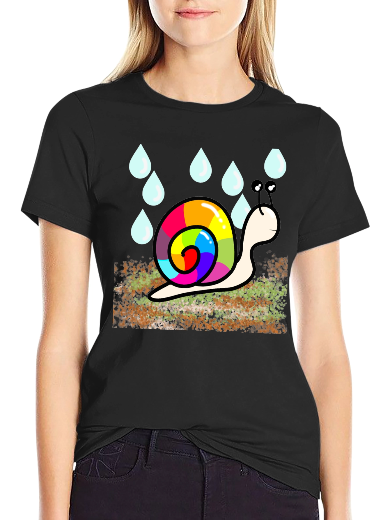 Rainbow Snail Tee - Cute Cartoon T-Shirt