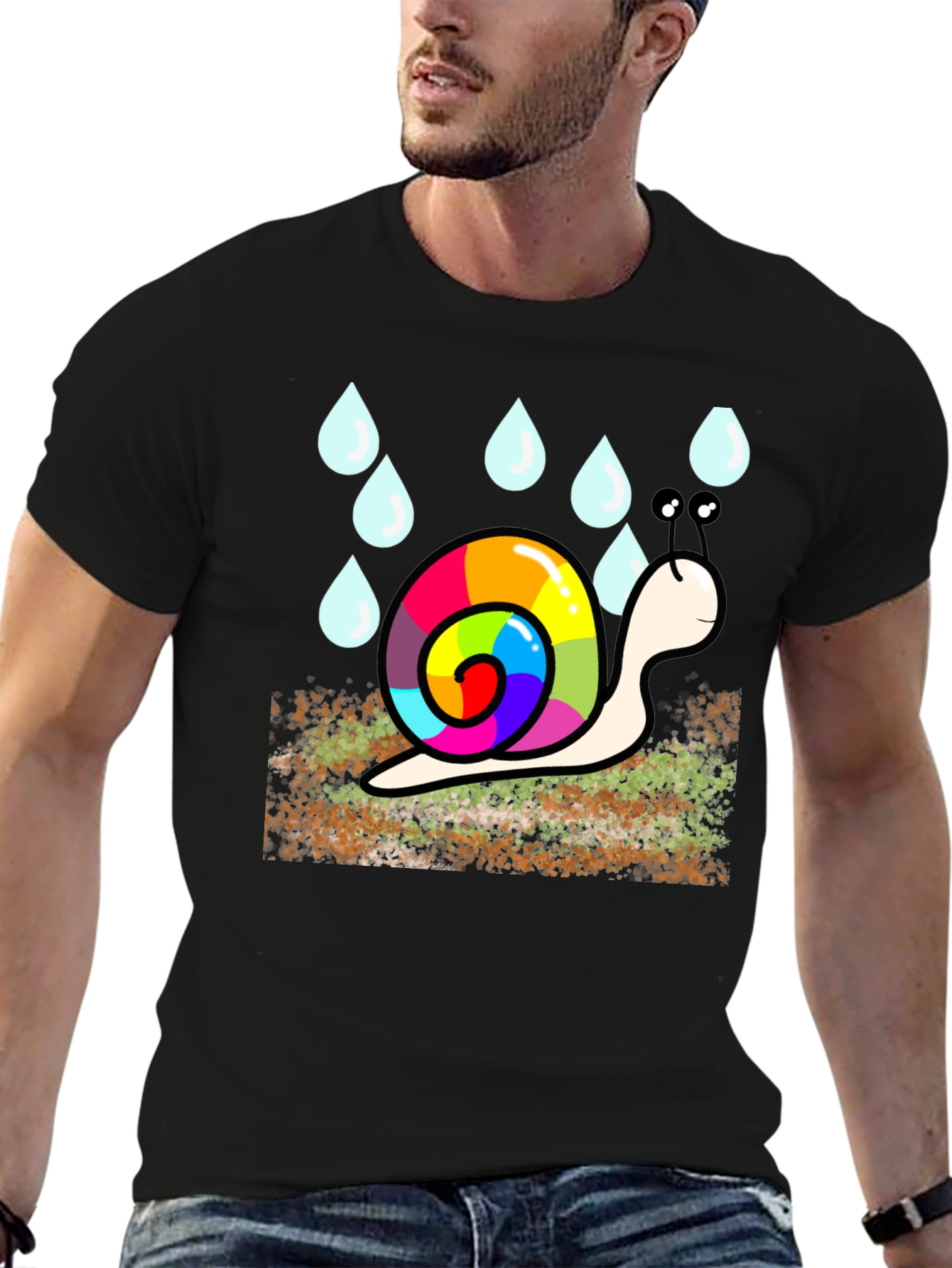 Rainbow Snail Tee - Cute Cartoon T-Shirt