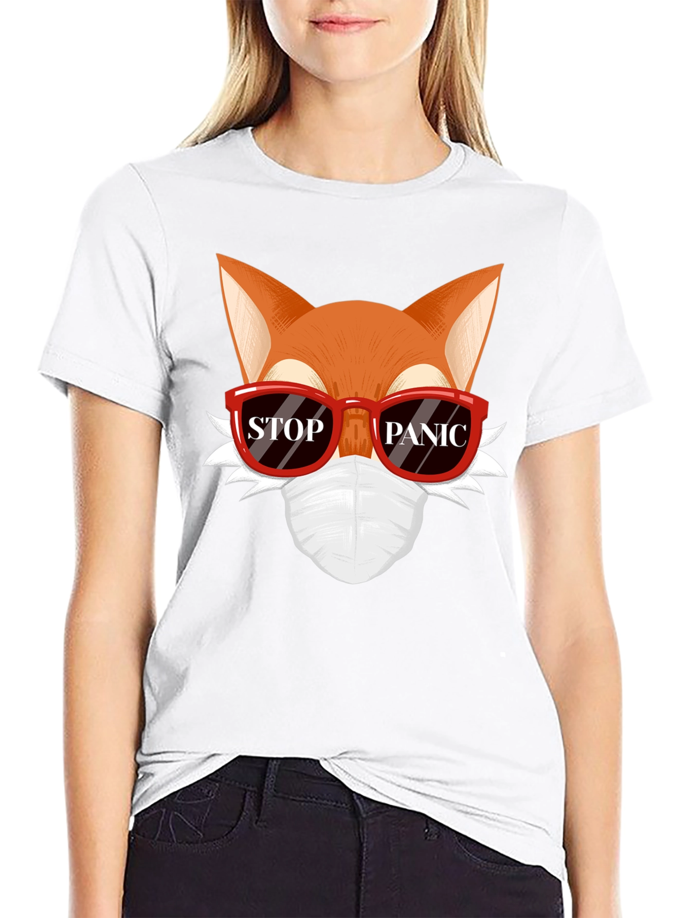 Stop Panic Fox Graphic Tee