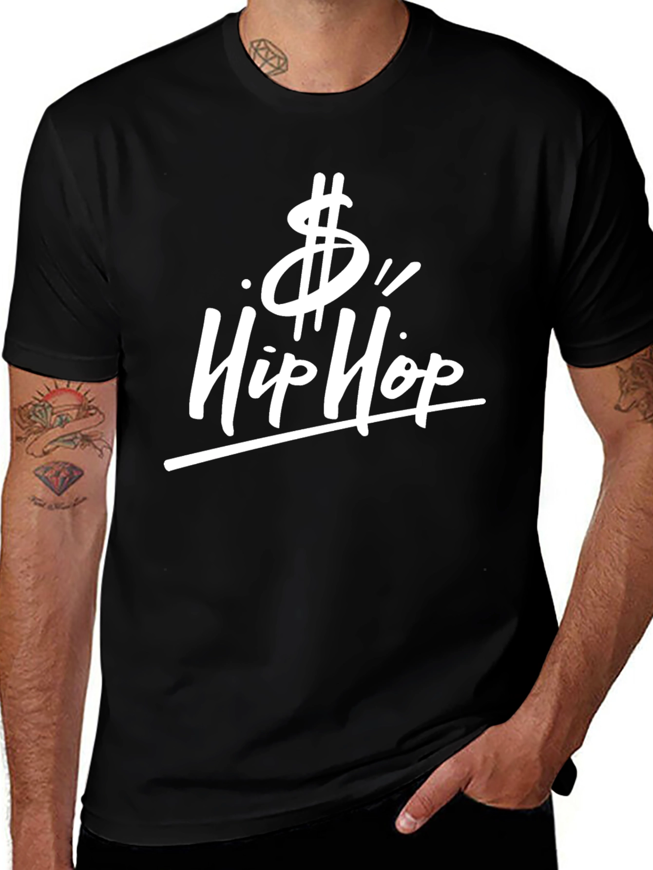Hip Hop Dollar Sign Black T-Shirt