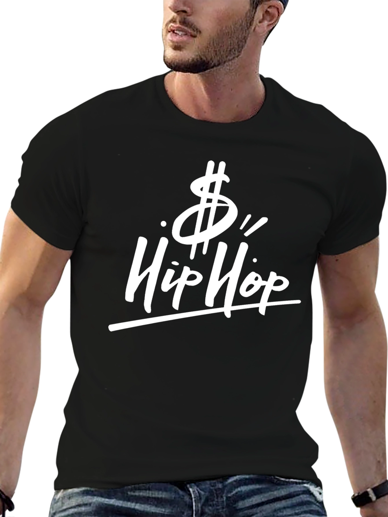 Hip Hop Dollar Sign Black T-Shirt