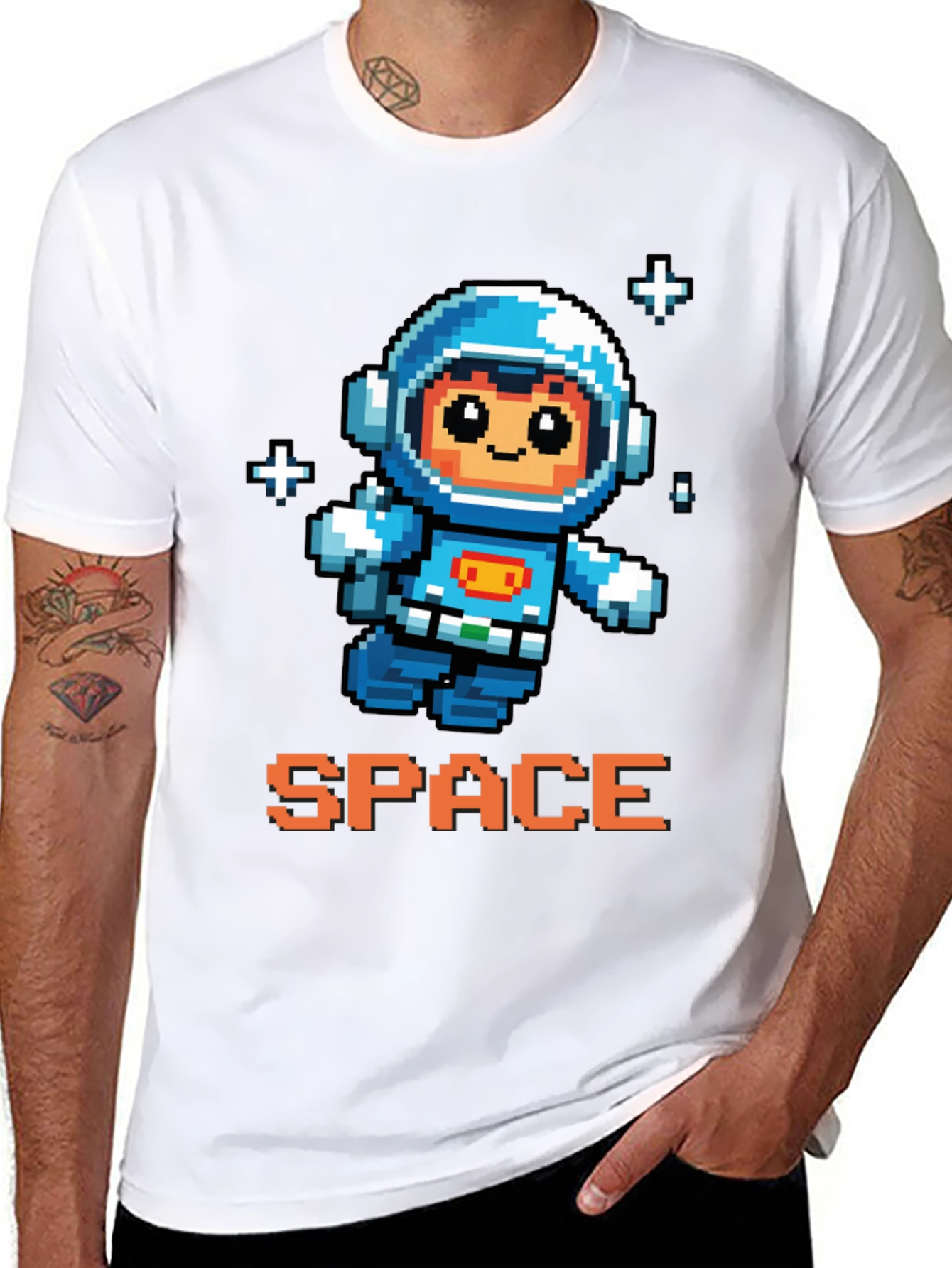 Pixel Astronaut Graphic Tee - Space Adventure Shirt