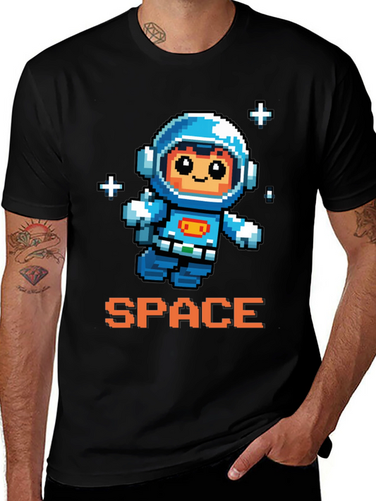 Pixel Astronaut Graphic Tee - Space Adventure Shirt