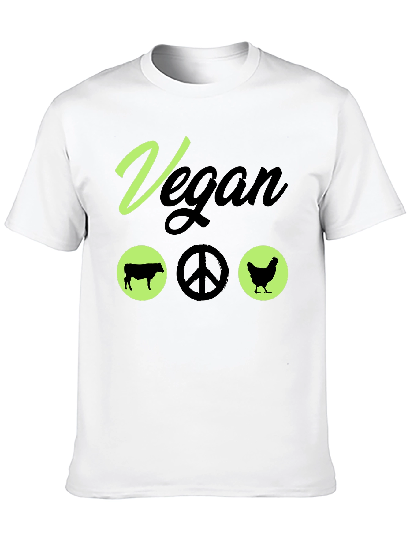 Vegan Peace T-Shirt Animal Lover Vegetarian Tee