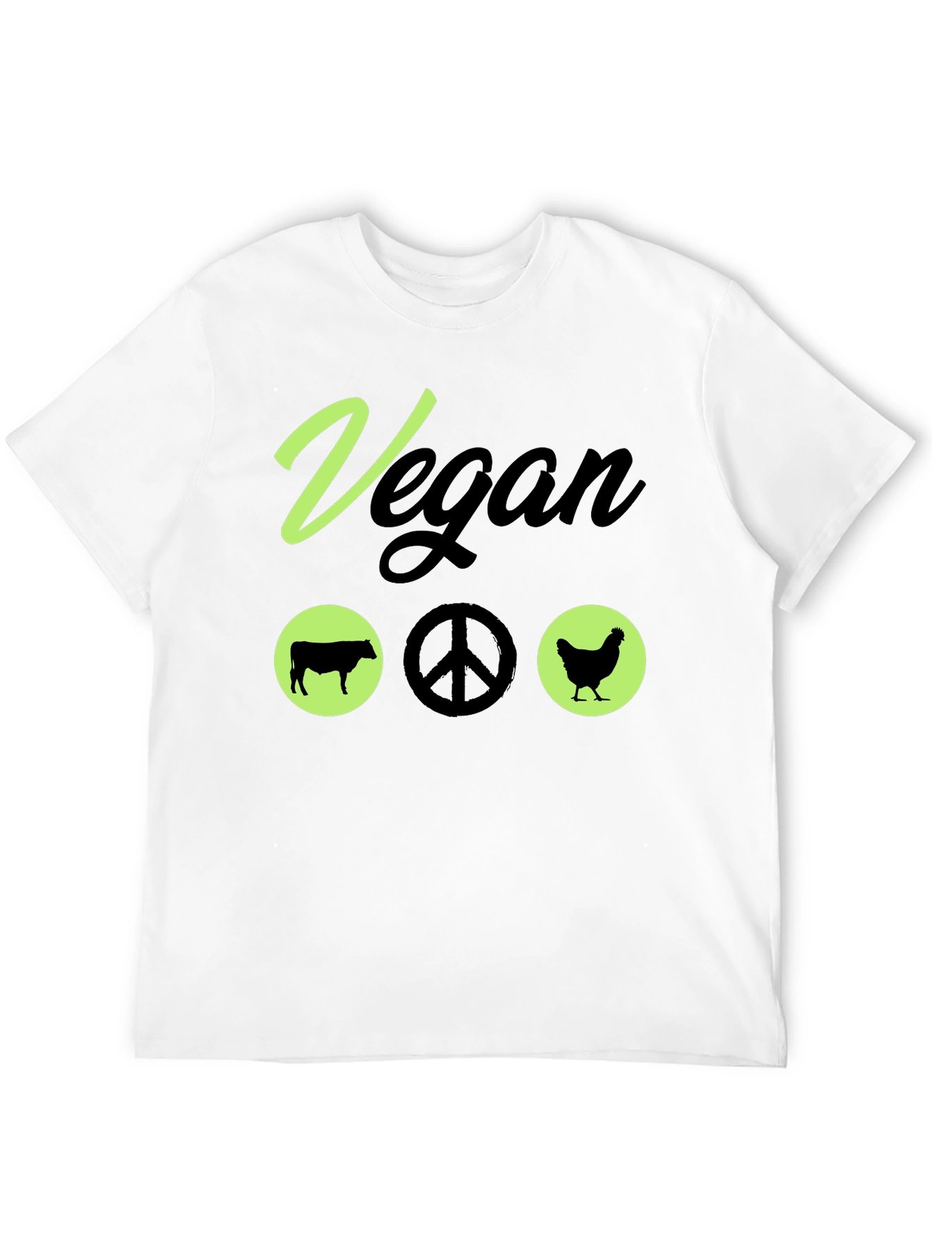 Vegan Peace T-Shirt Animal Lover Vegetarian Tee