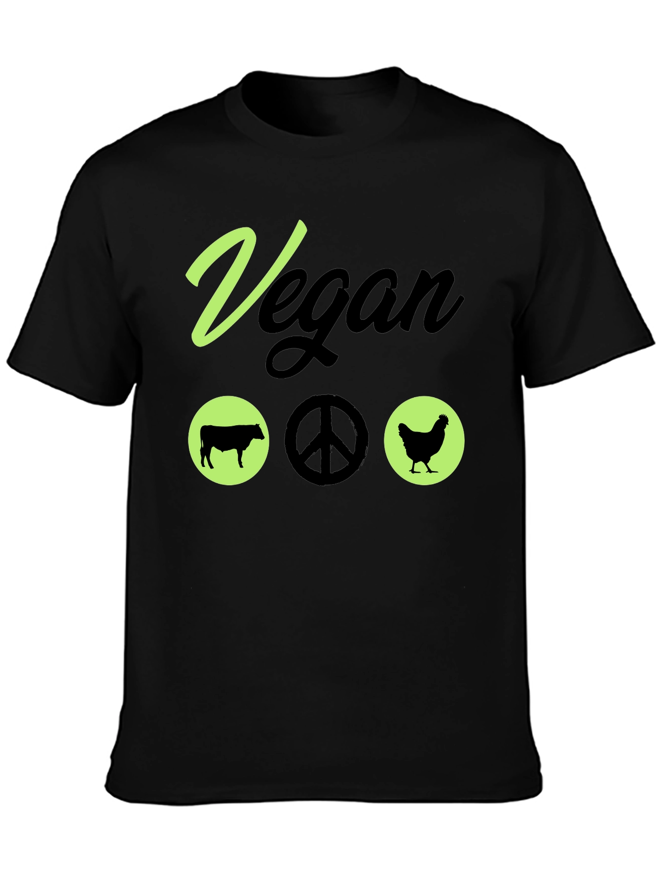 Vegan Peace T-Shirt Animal Lover Vegetarian Tee
