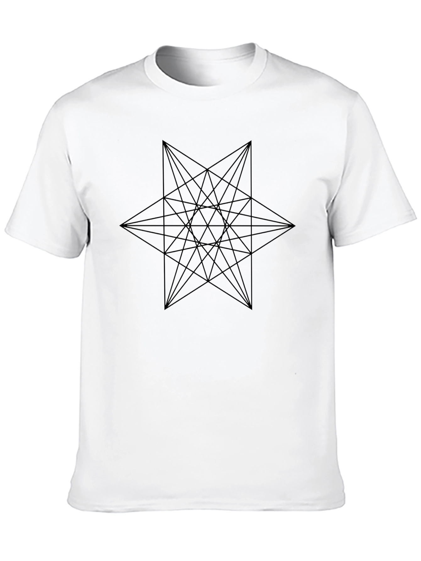 Geometric Star Design Black T-Shirt