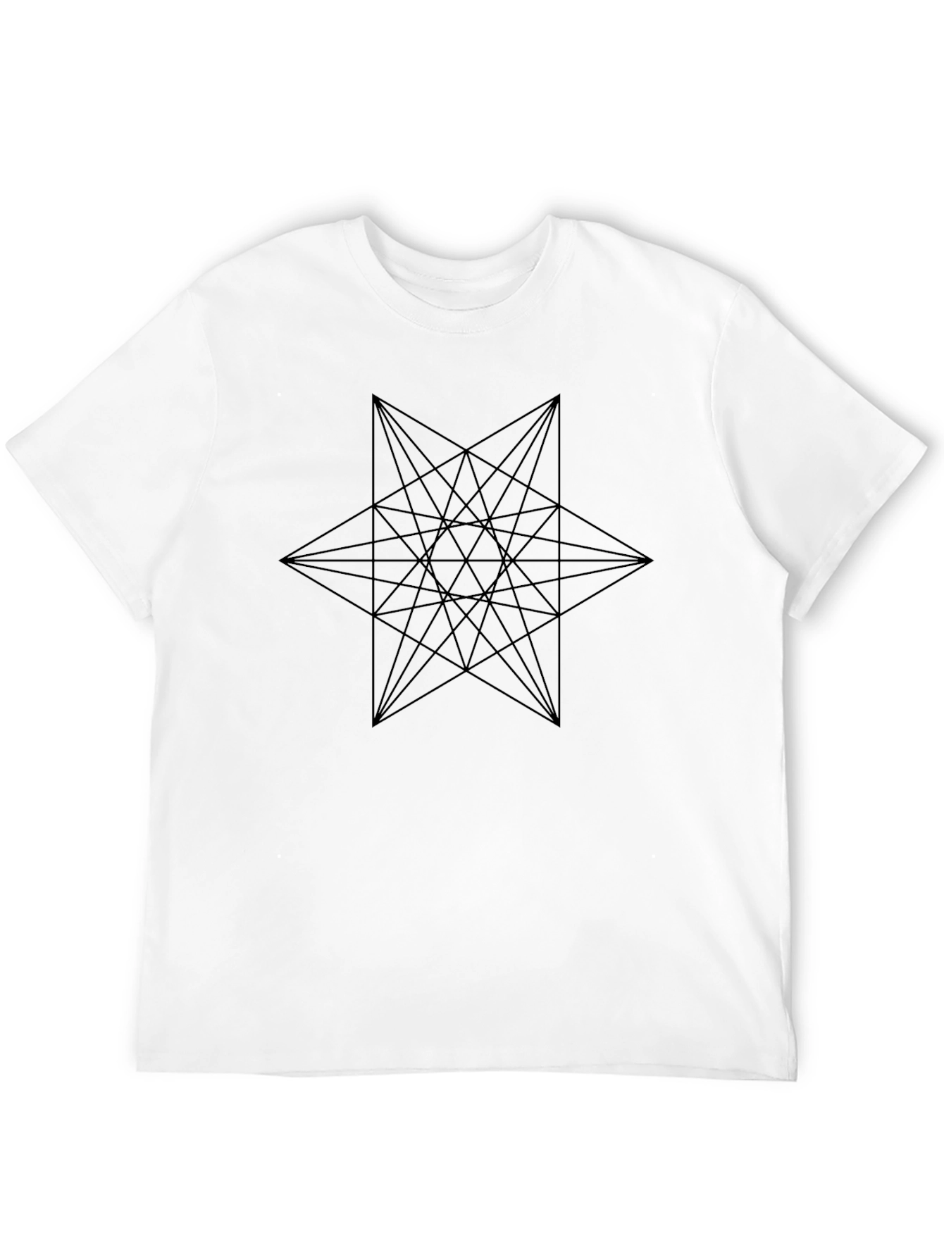 Geometric Star Design Black T-Shirt