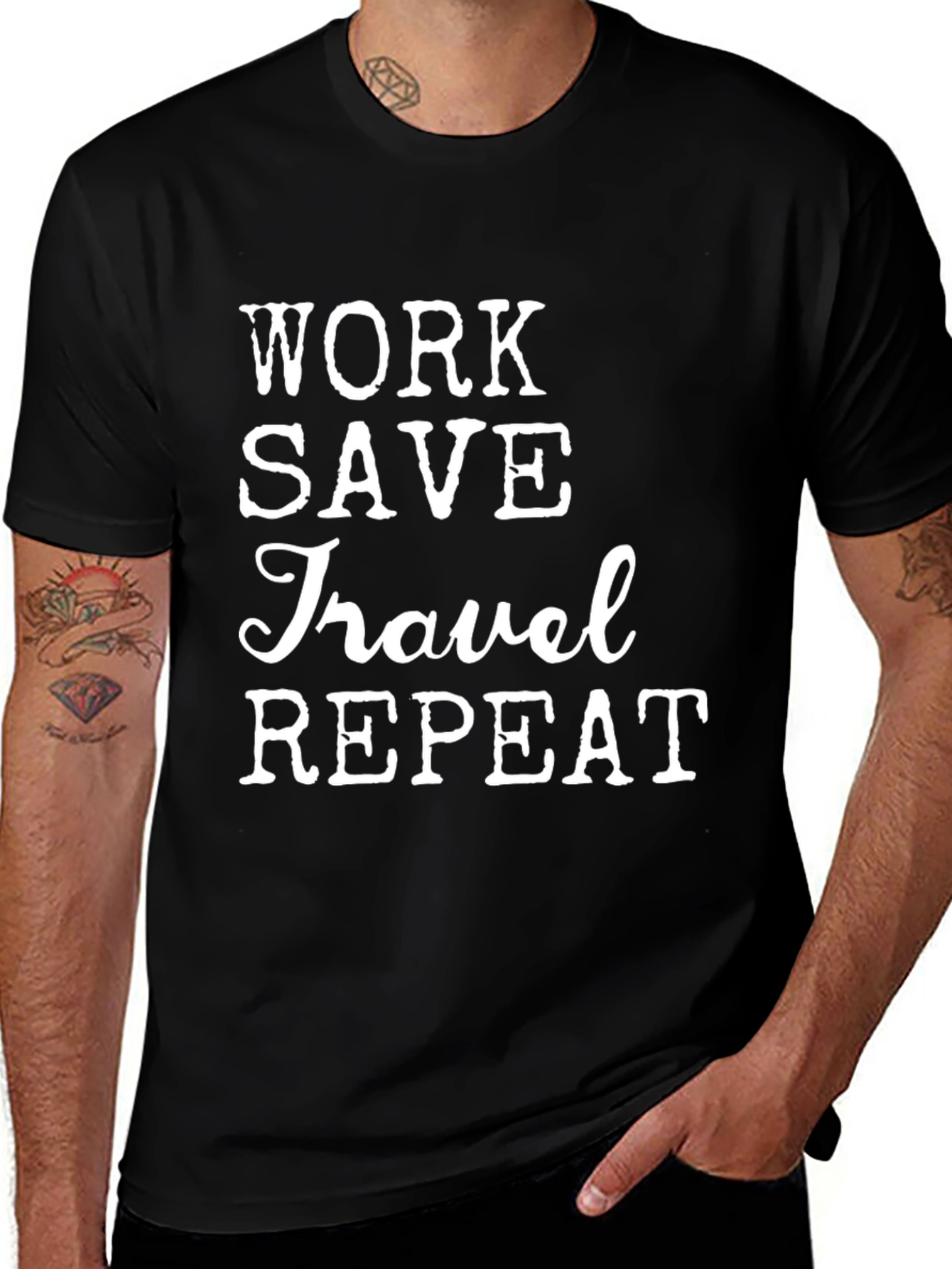 Work Save Travel Repeat Graphic Tee