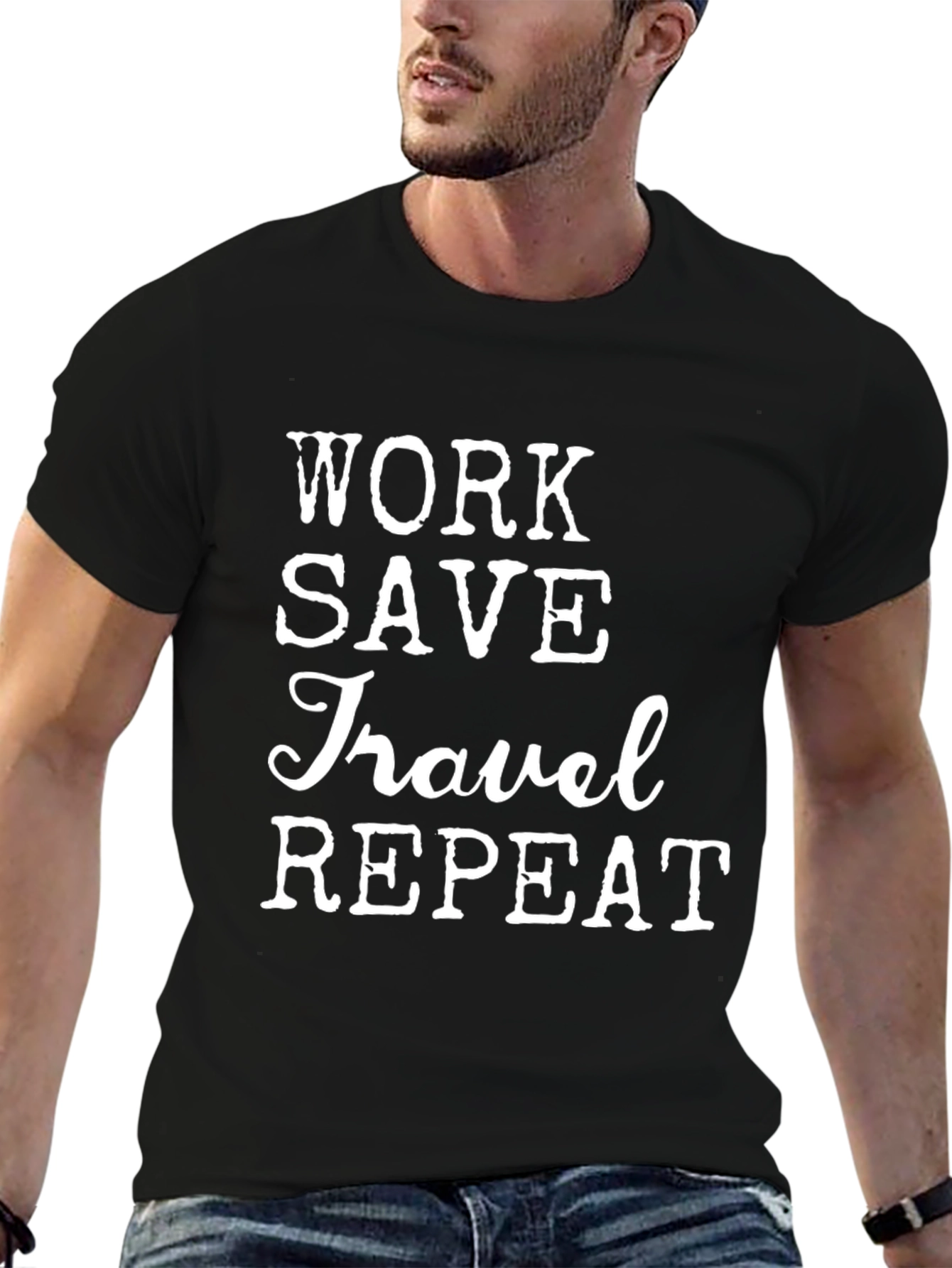 Work Save Travel Repeat Graphic Tee