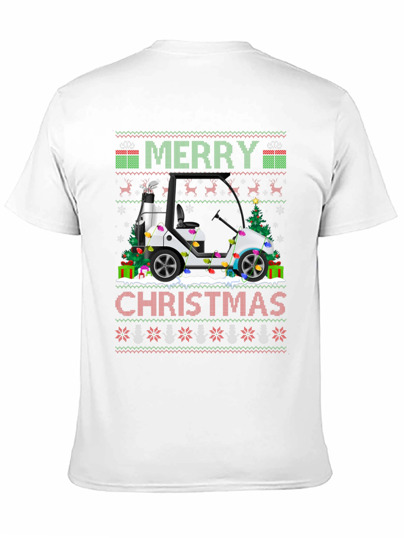 Merry Christmas Golf Cart Ugly Sweater T-Shirt