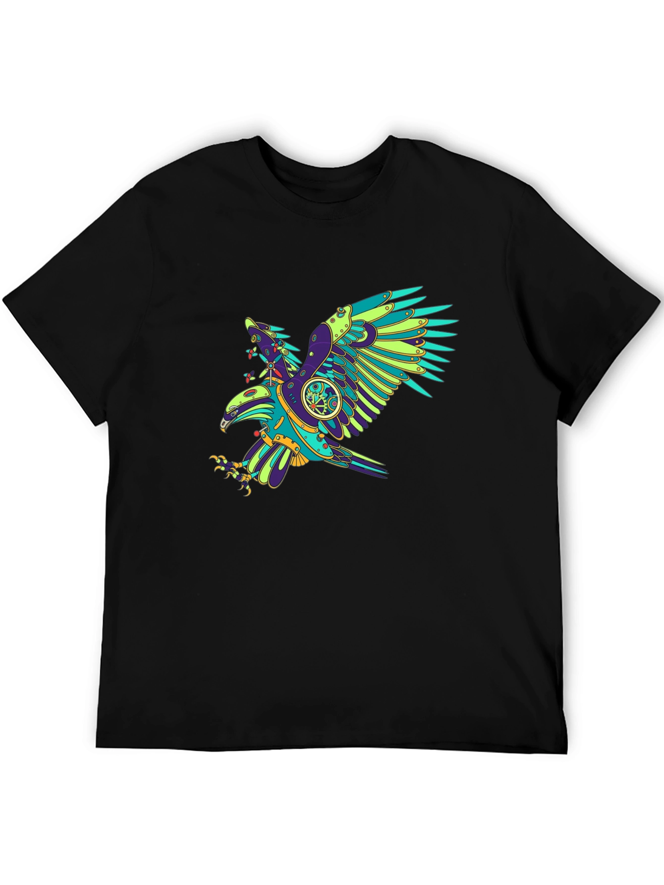 Steampunk Eagle Graphic Tee - Black T-Shirt