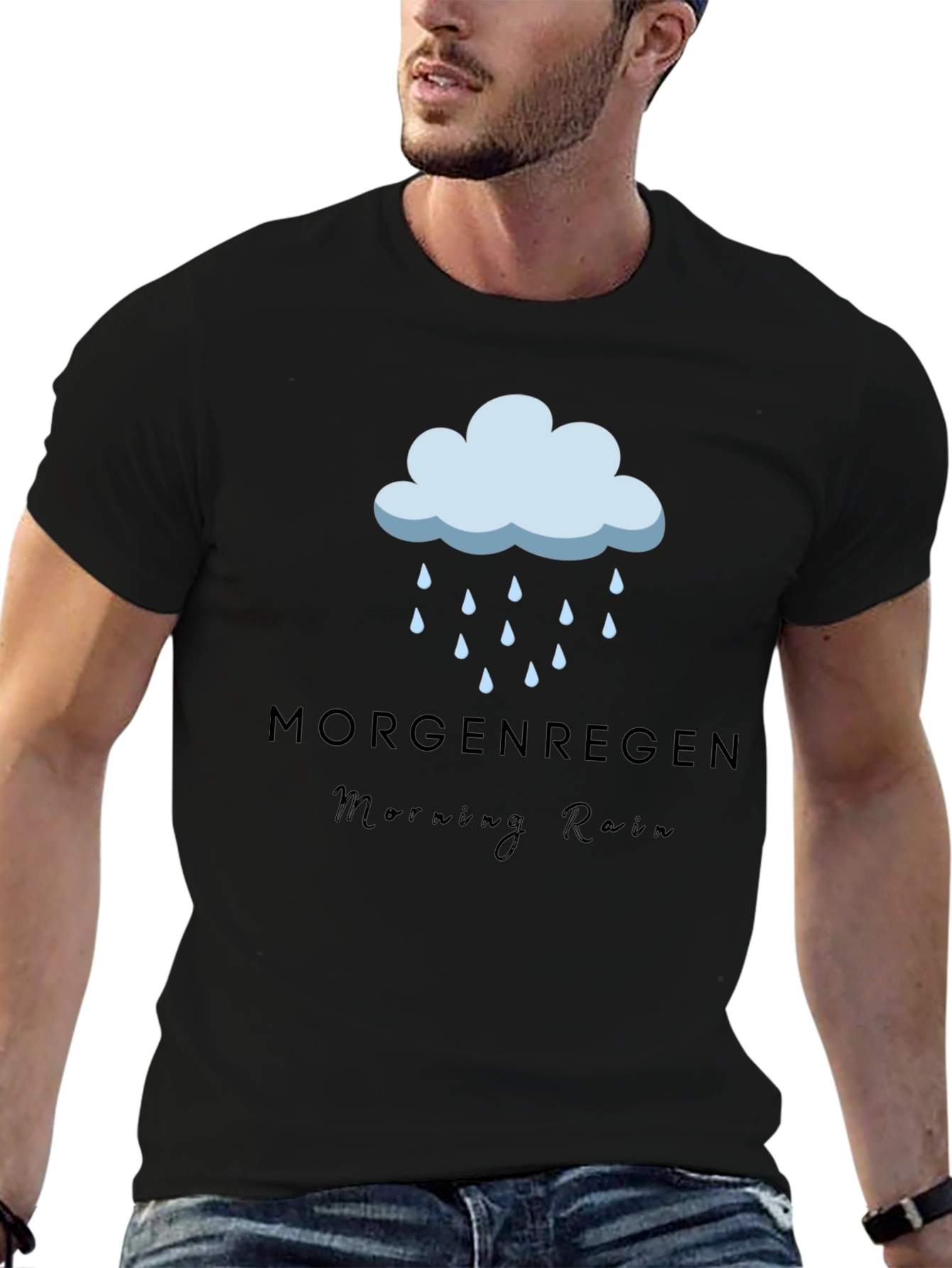 Morgenregen Morning Rain Black T-Shirt