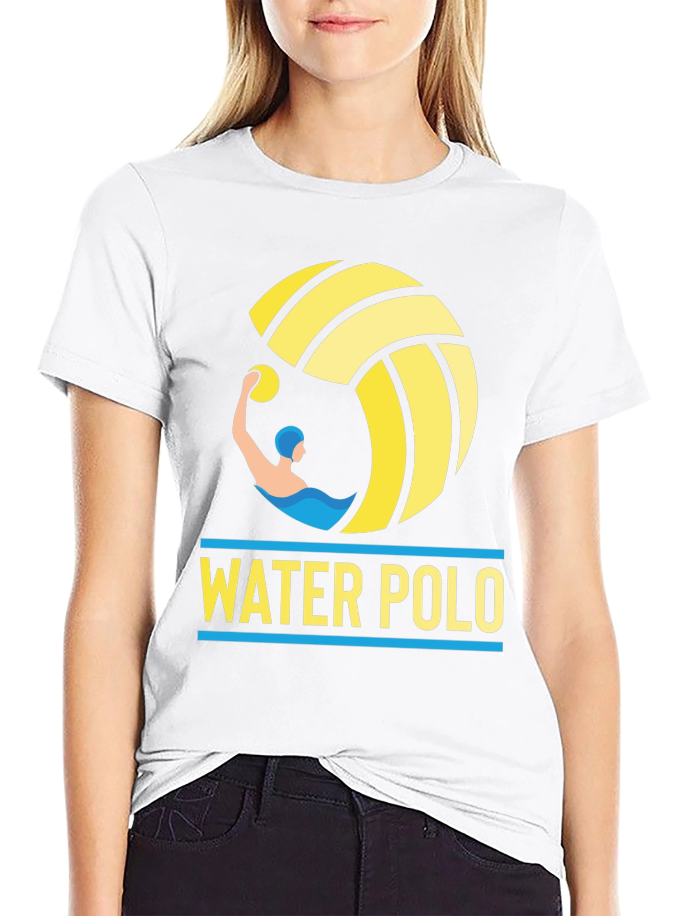 Water Polo Graphic Tee - Black Cotton T-Shirt