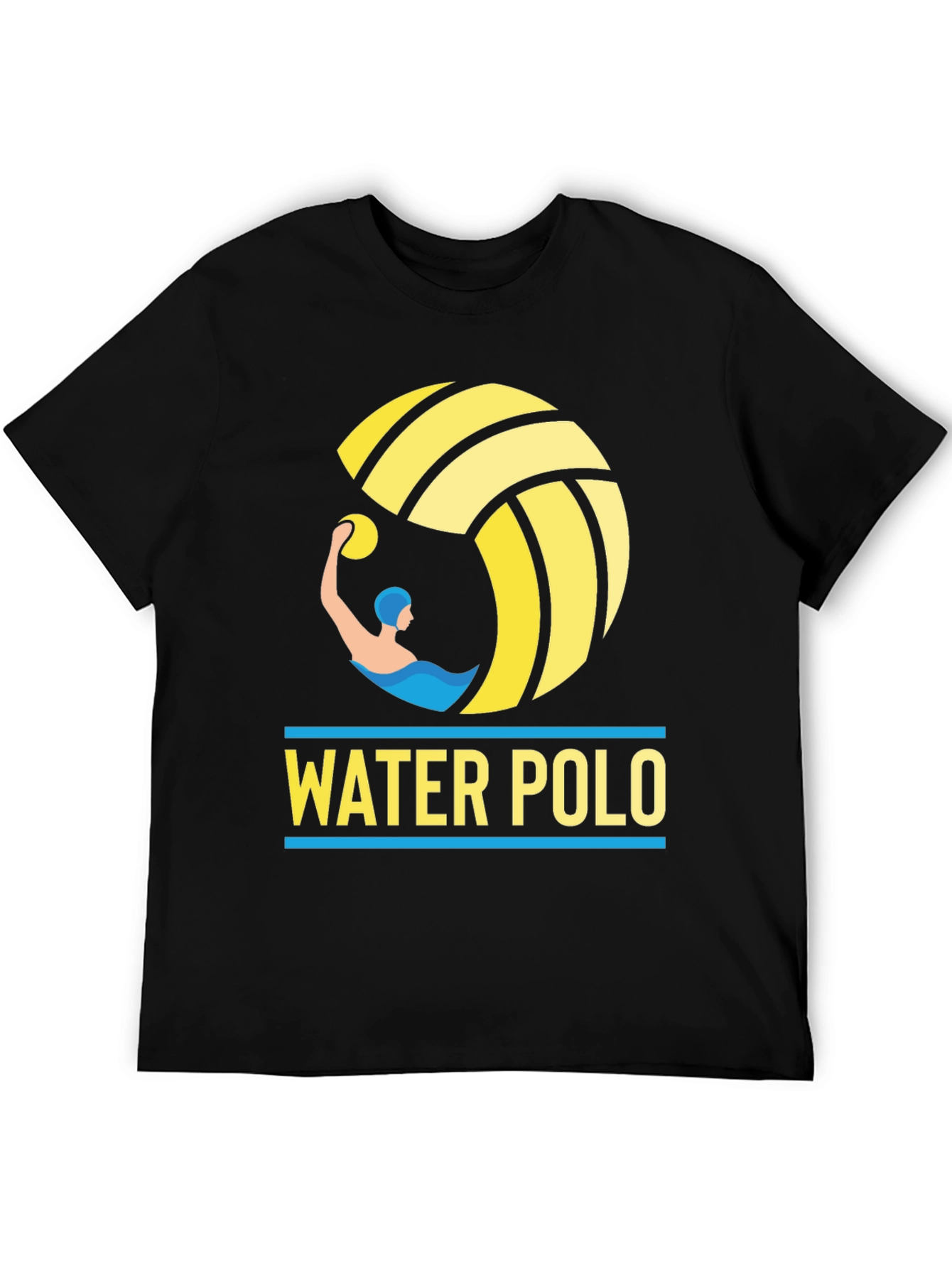 Water Polo Graphic Tee - Black Cotton T-Shirt