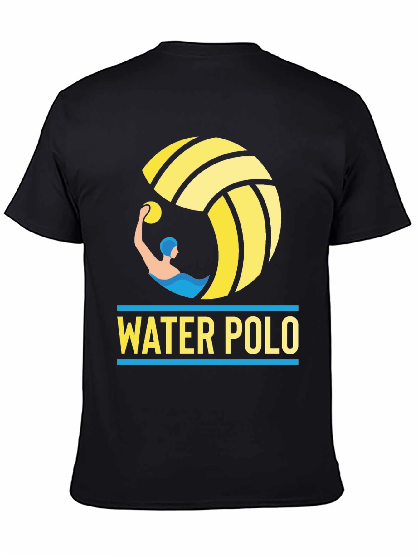 Water Polo Graphic Tee - Black Cotton T-Shirt