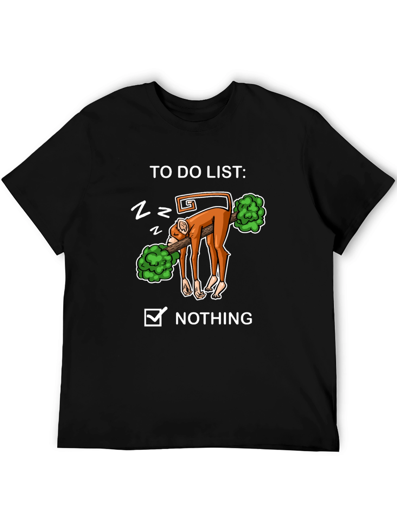 Lazy Monkey To-Do List Graphic Tee