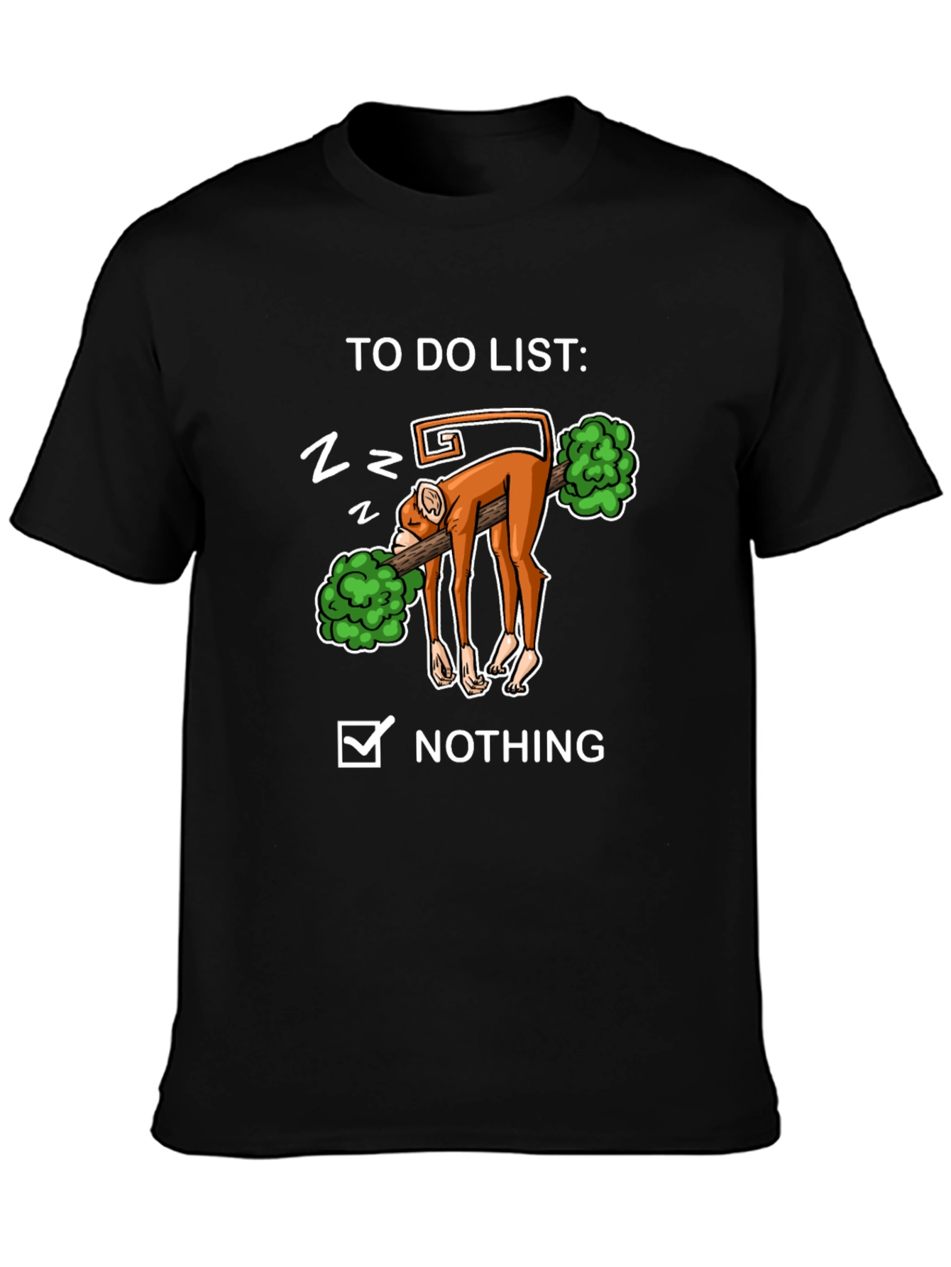 Lazy Monkey To-Do List Graphic Tee