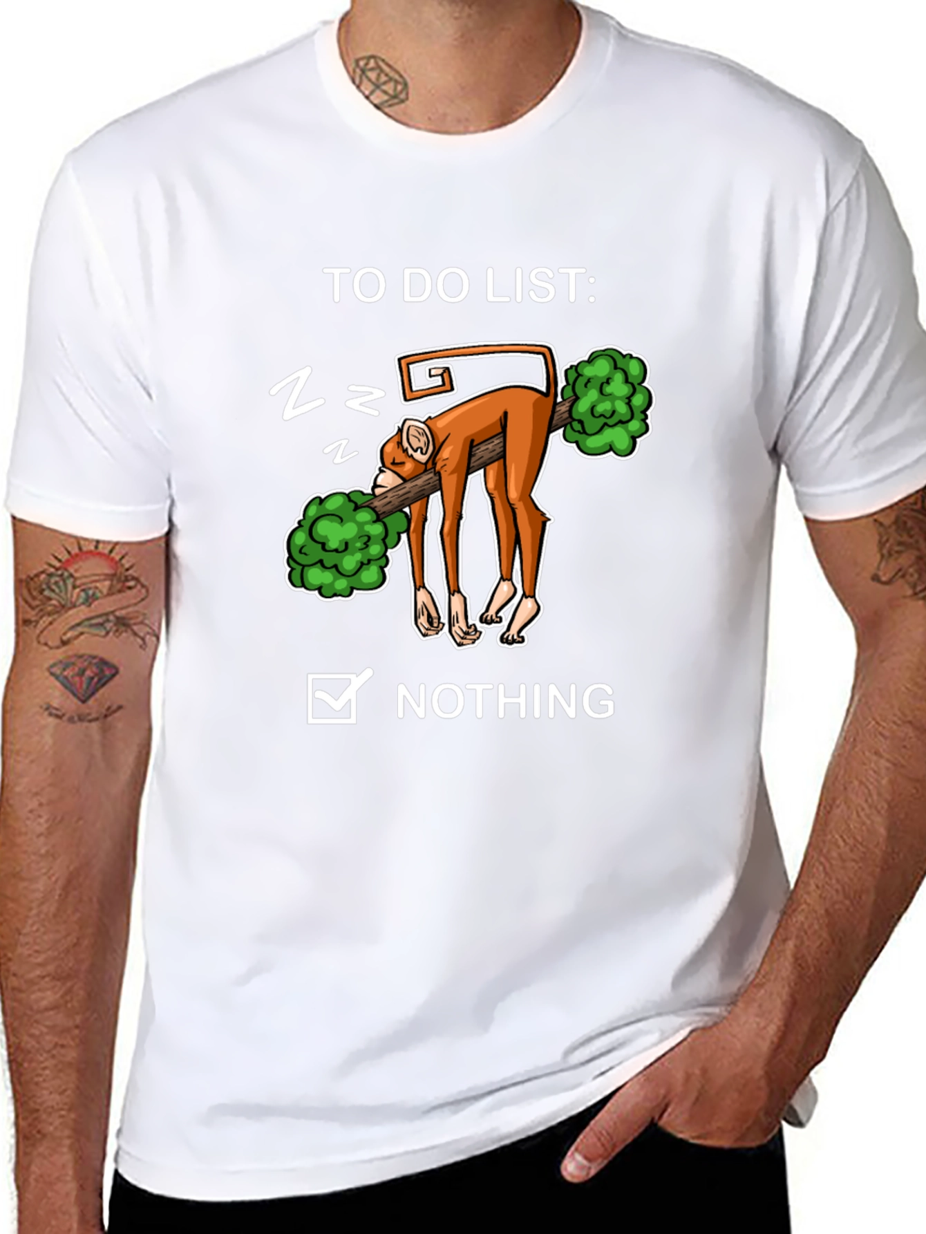 Lazy Monkey To-Do List Graphic Tee