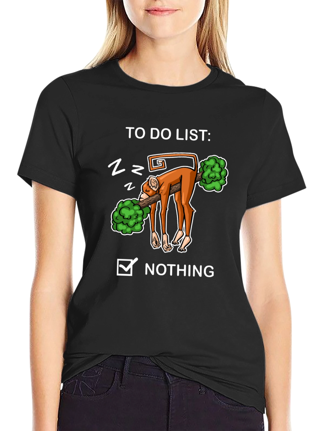 Lazy Monkey To-Do List Graphic Tee
