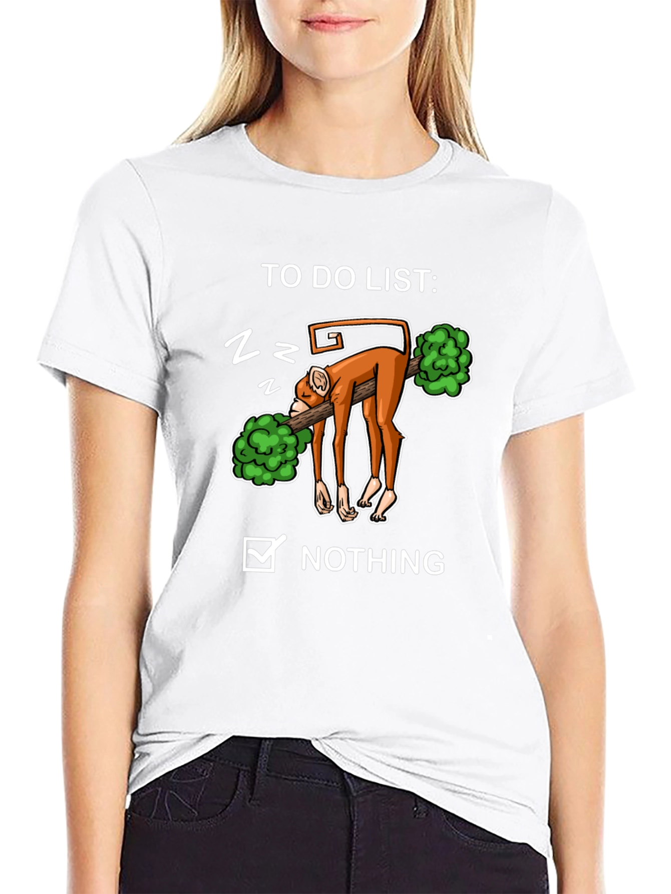 Lazy Monkey To-Do List Graphic Tee