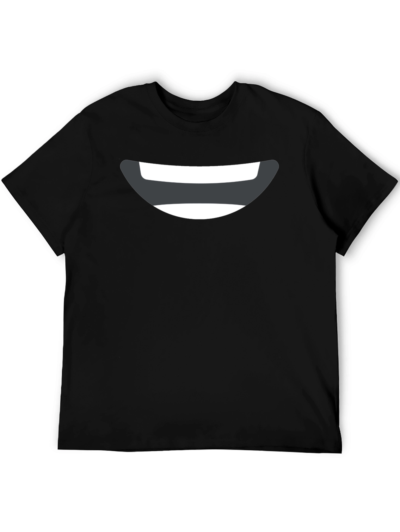 Smiley Face Graphic Tee - Black Cotton Comfort