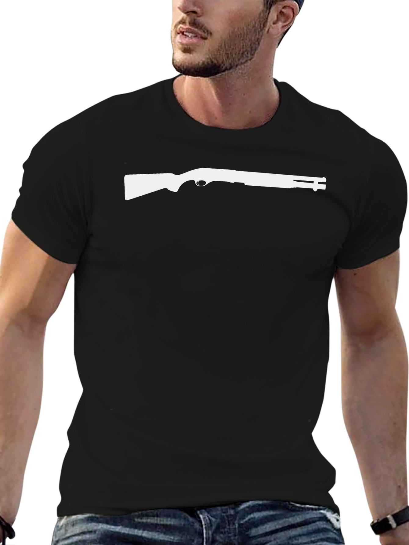 Shotgun Silhouette Tee - Mens Black Graphic T-Shirt