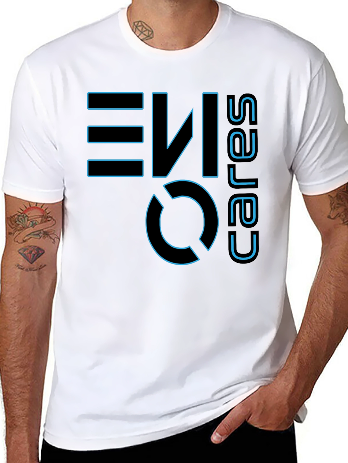 Evolve One Cares Graphic Tee - Stylish Black T-Shirt