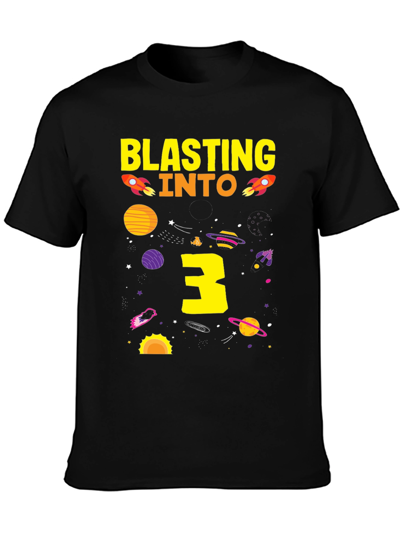 Blasting Into 3rd Birthday T-Shirt