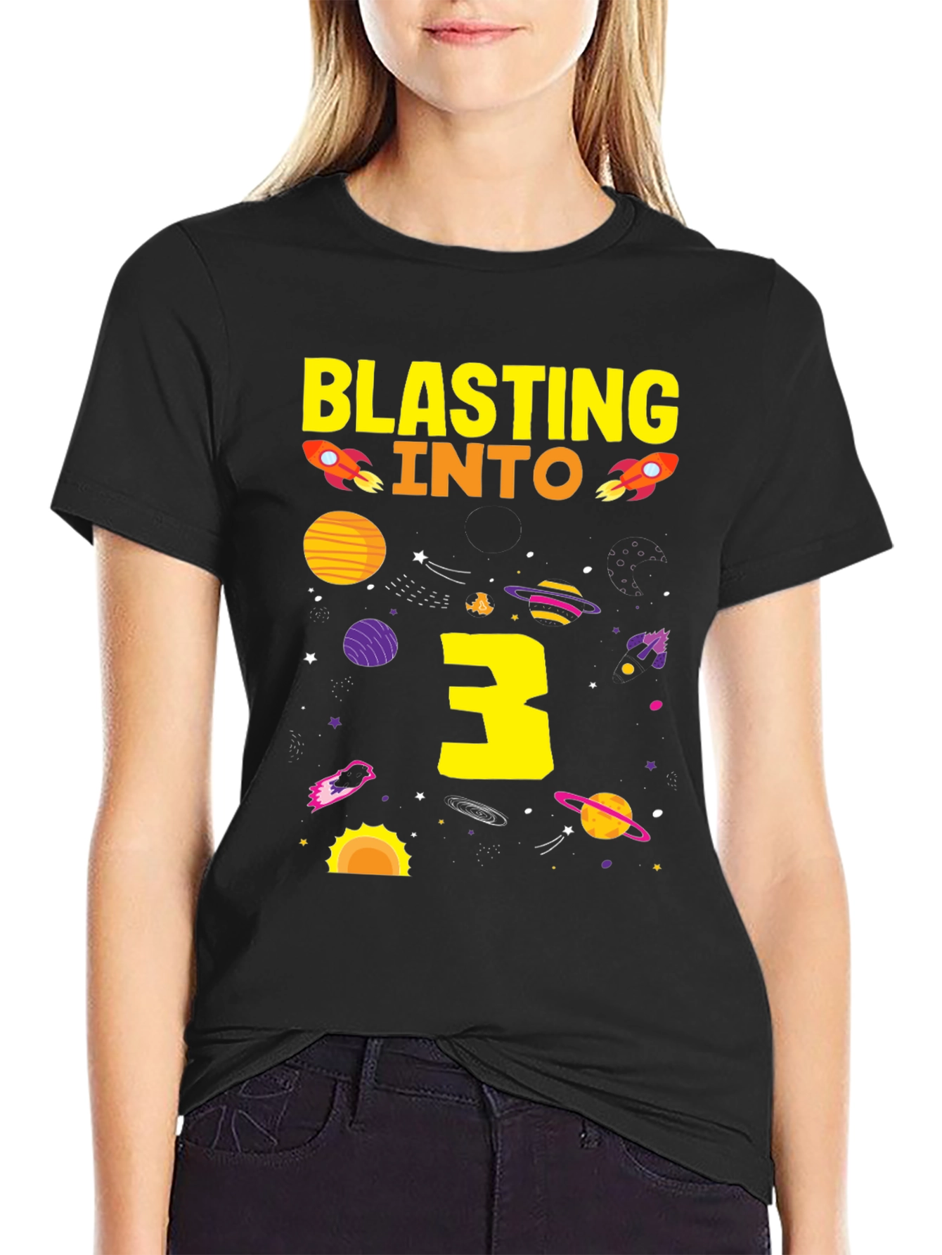 Blasting Into 3rd Birthday T-Shirt