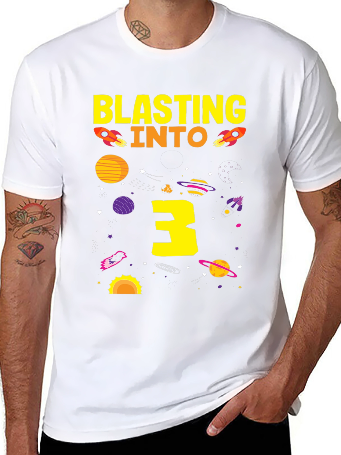 Blasting Into 3rd Birthday T-Shirt