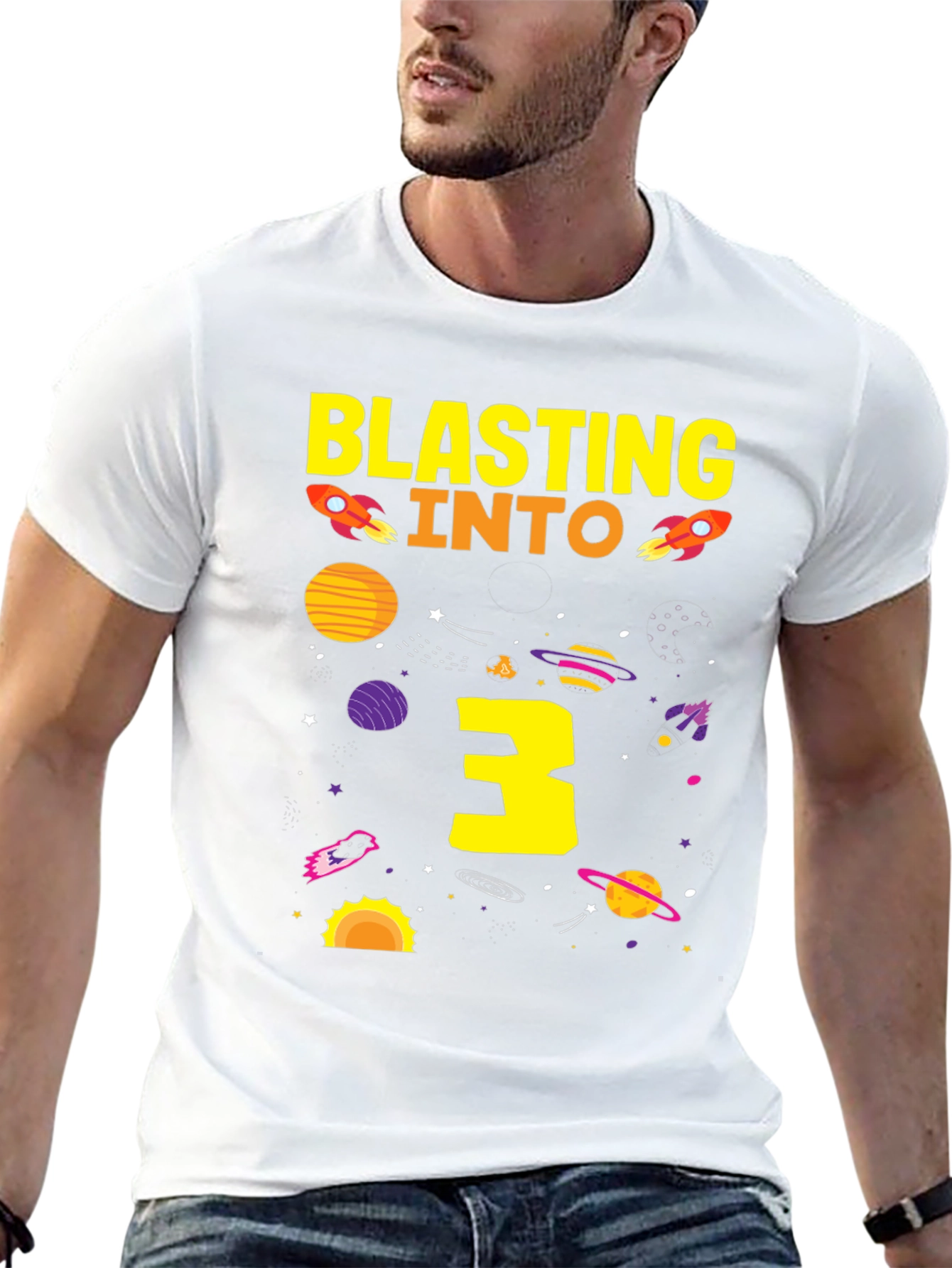 Blasting Into 3rd Birthday T-Shirt