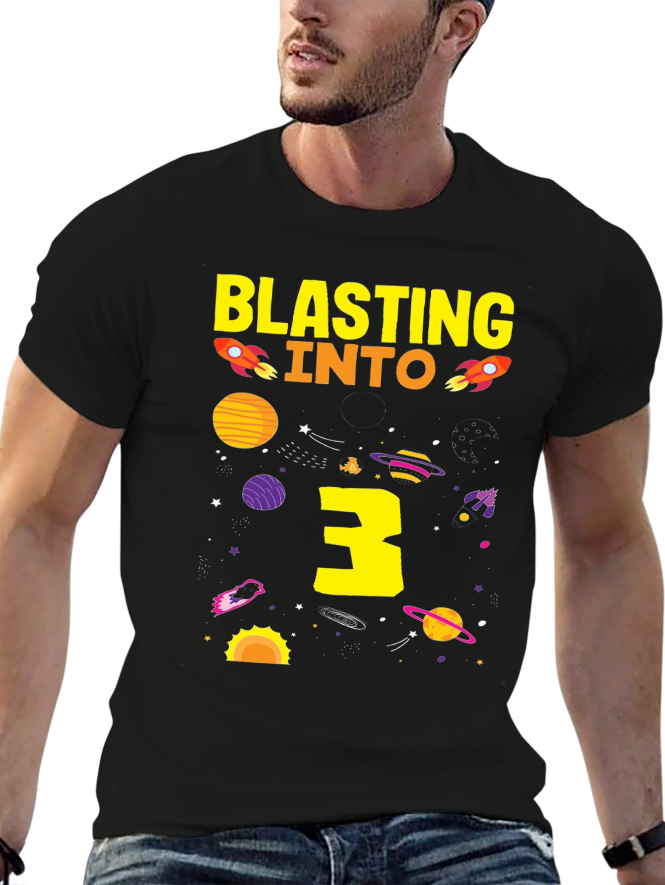 Blasting Into 3rd Birthday T-Shirt