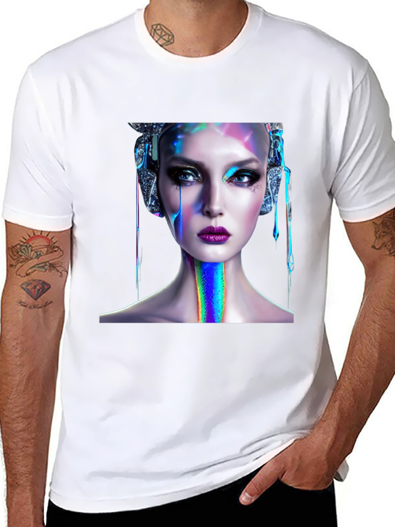 Cyberpunk Beauty Graphic Tee - Unique Style
