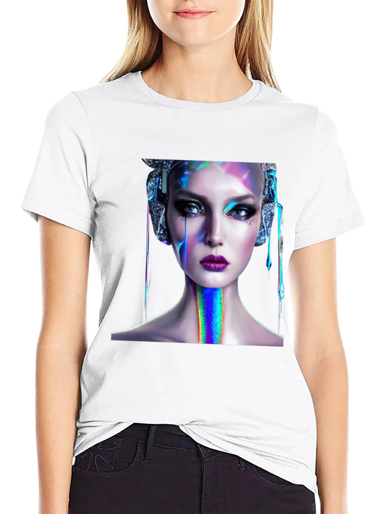 Cyberpunk Beauty Graphic Tee - Unique Style