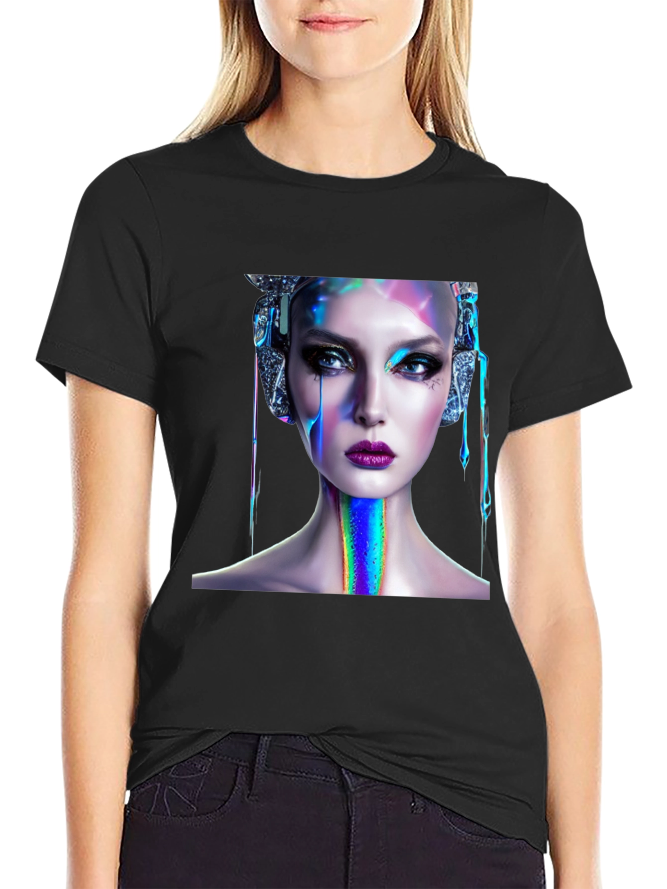 Cyberpunk Beauty Graphic Tee - Unique Style
