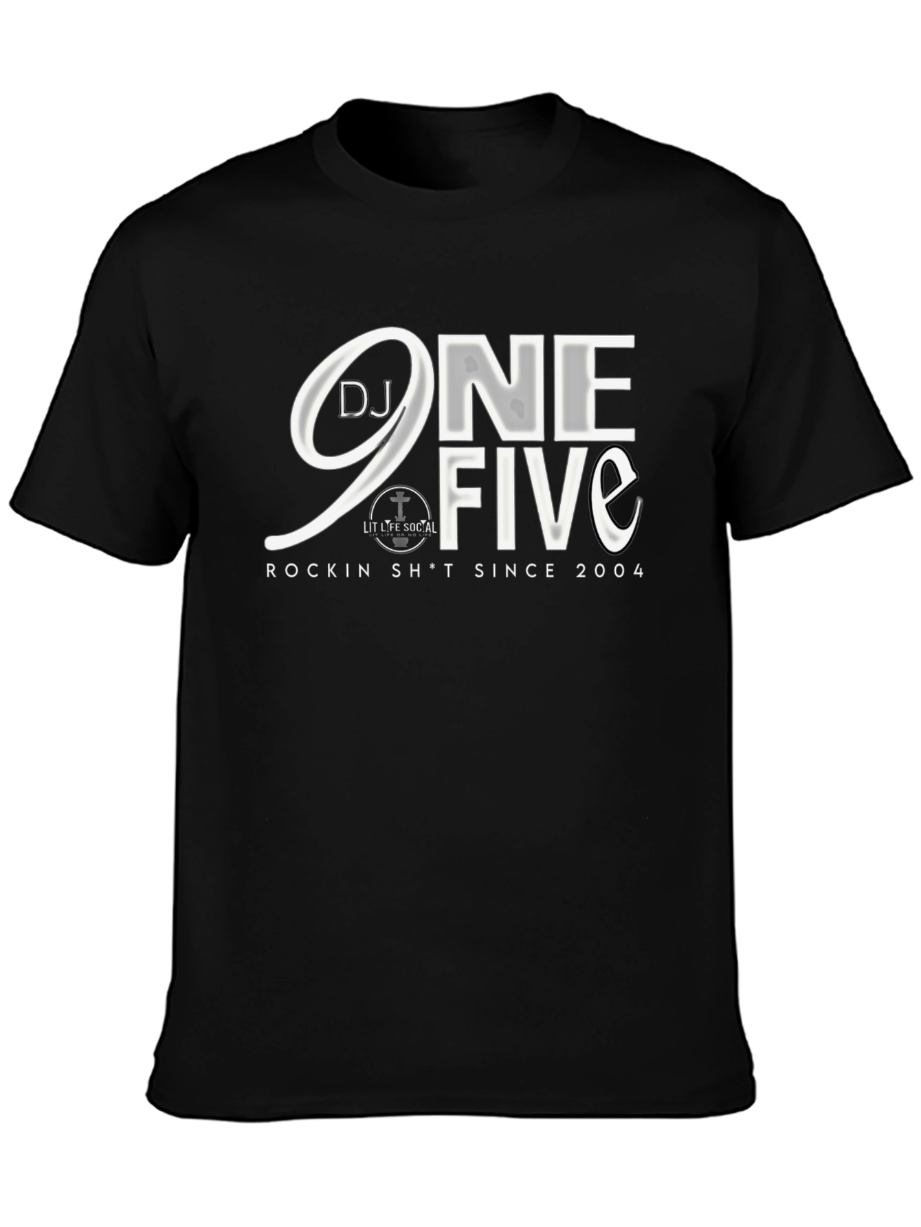 DJ 9ne Five Black Graphic Tee