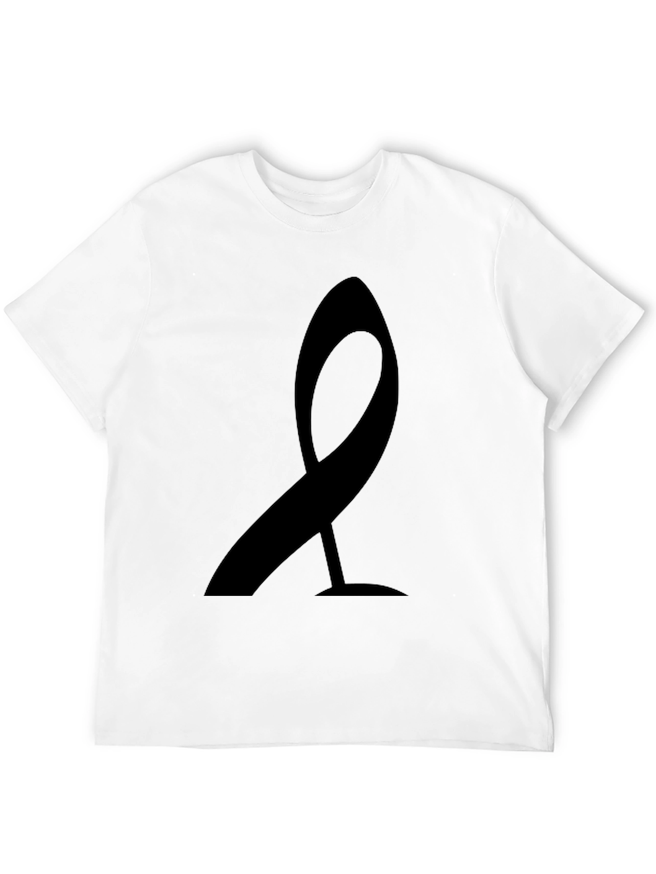 Modern Ribbon Graphic Tee - Black Casual Shirt