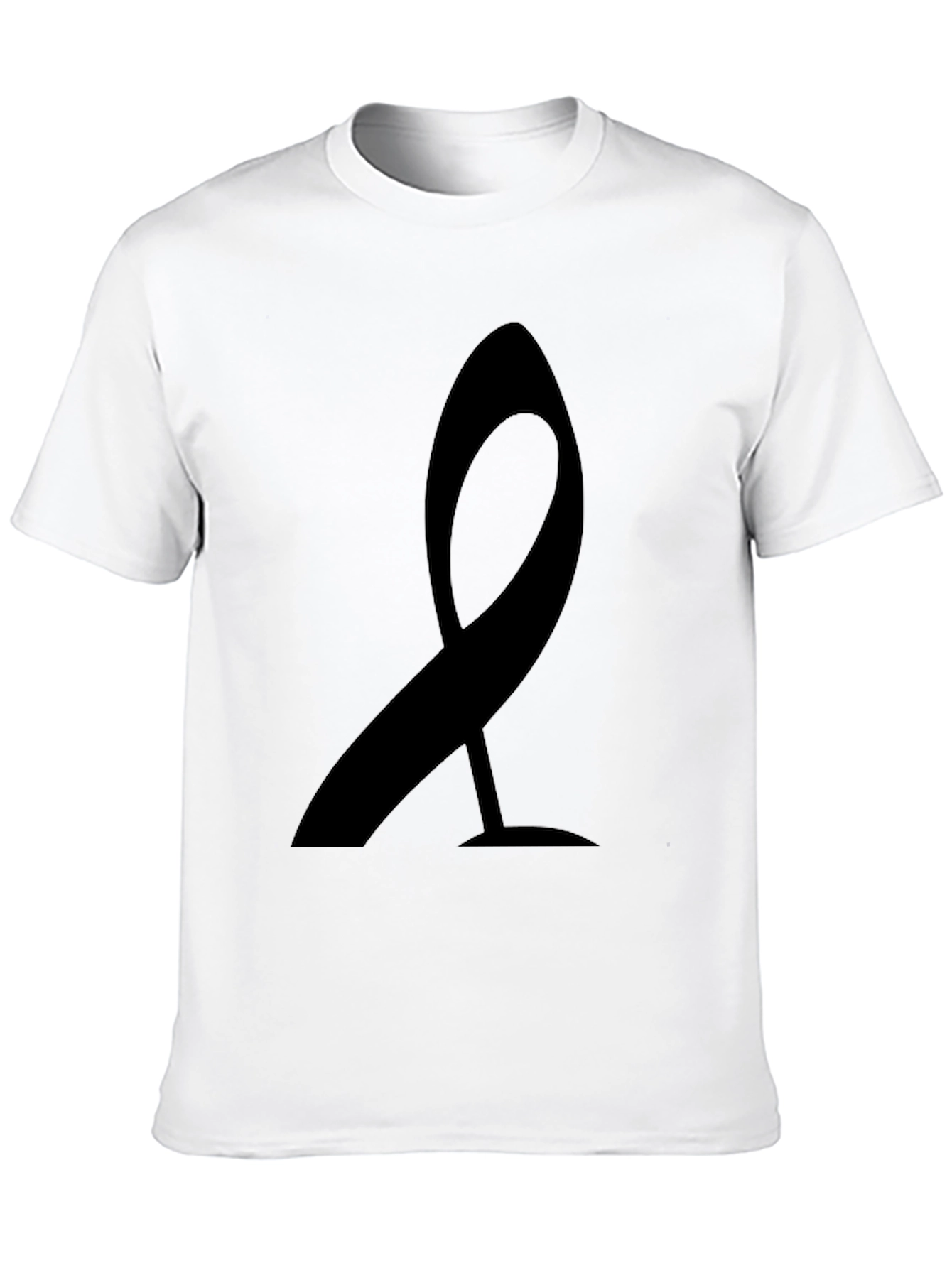 Modern Ribbon Graphic Tee - Black Casual Shirt