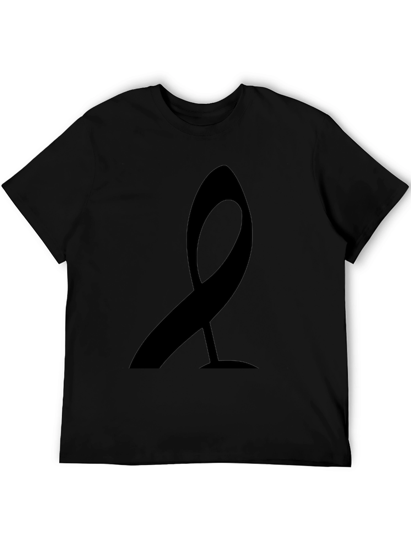 Modern Ribbon Graphic Tee - Black Casual Shirt