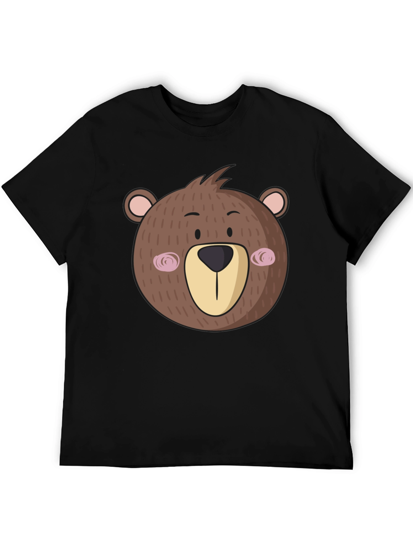 Cute Bear Graphic Black T-Shirt
