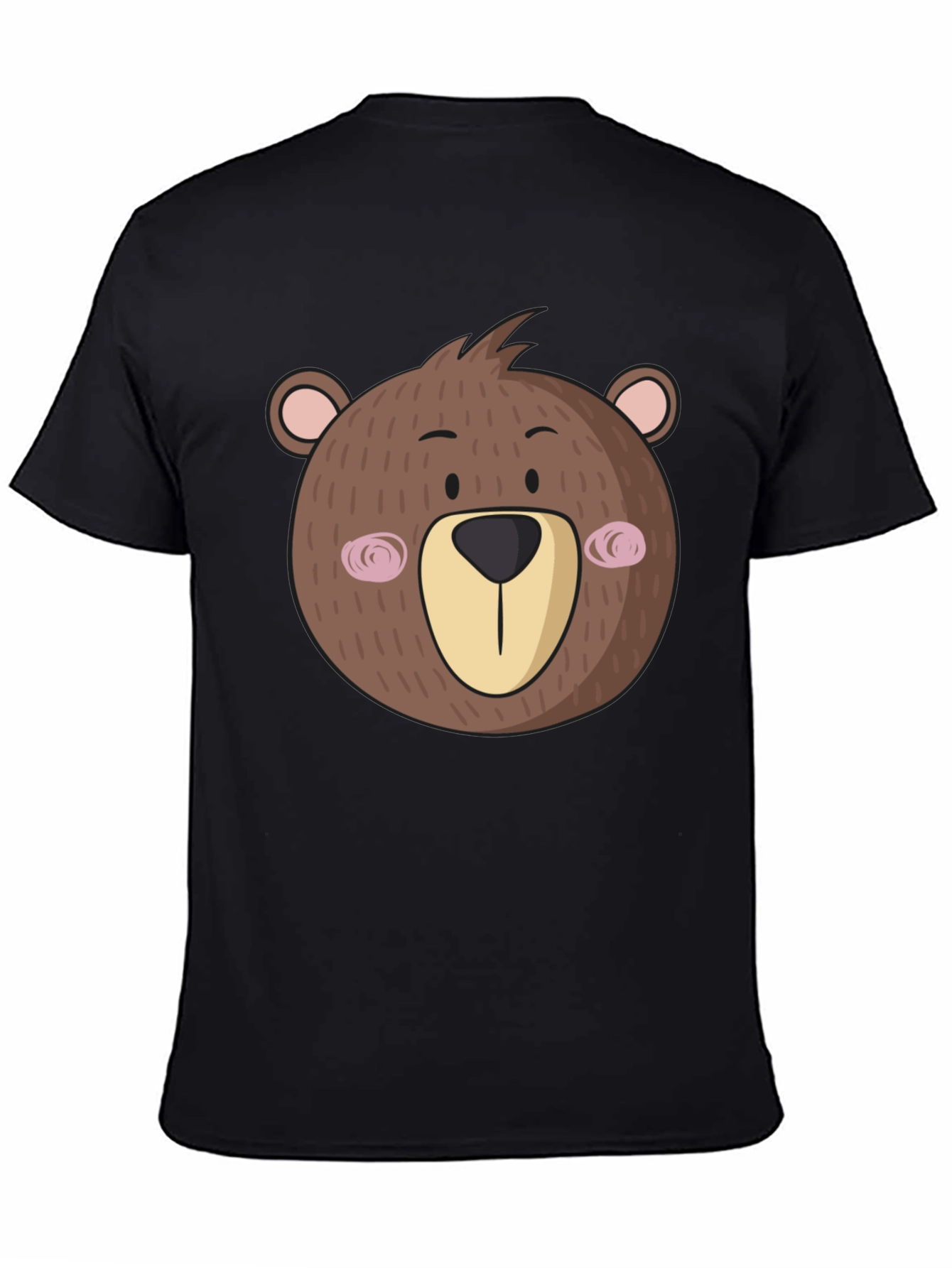 Cute Bear Graphic Black T-Shirt