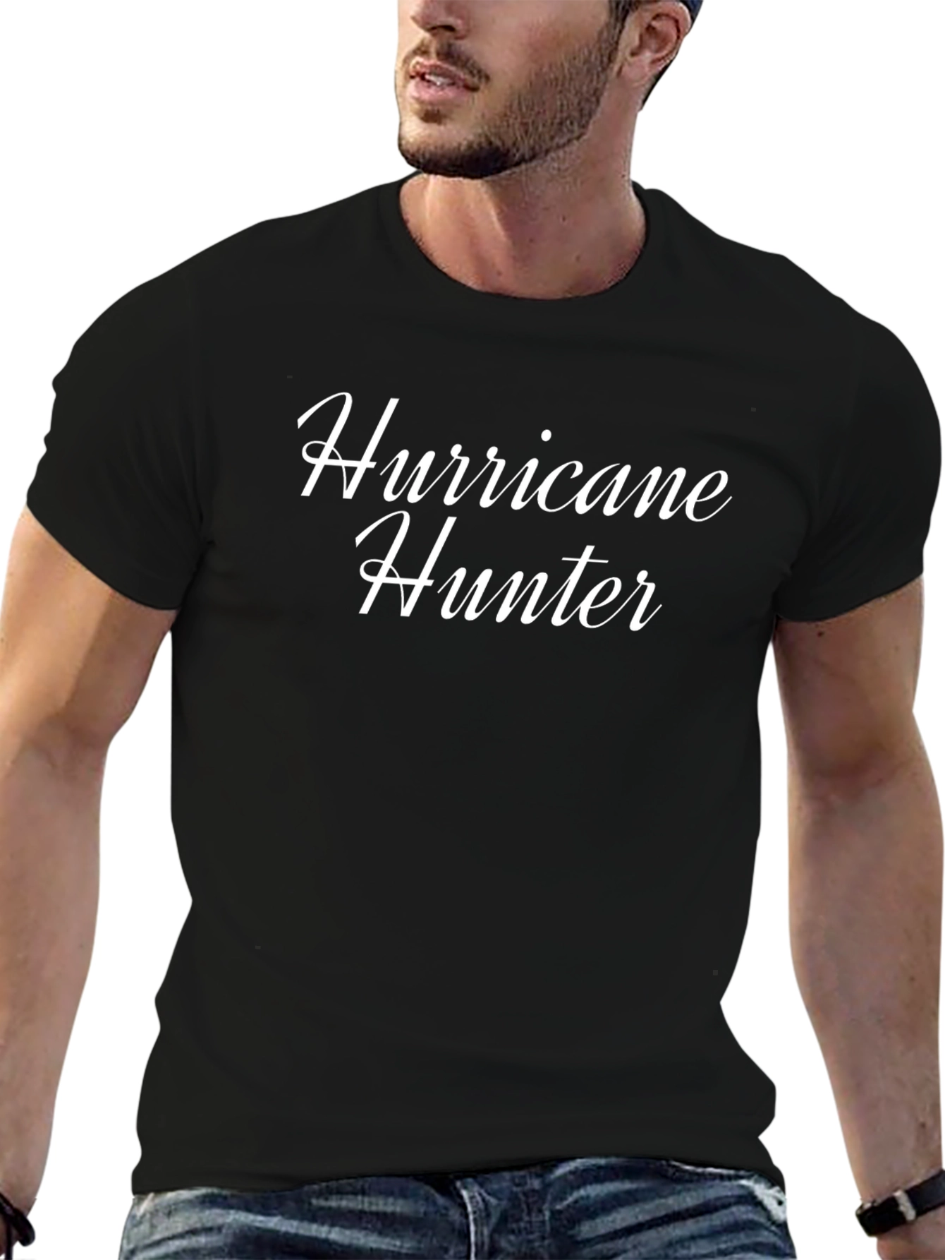 Hurricane Hunter T-Shirt - Black Crew Neck Tee