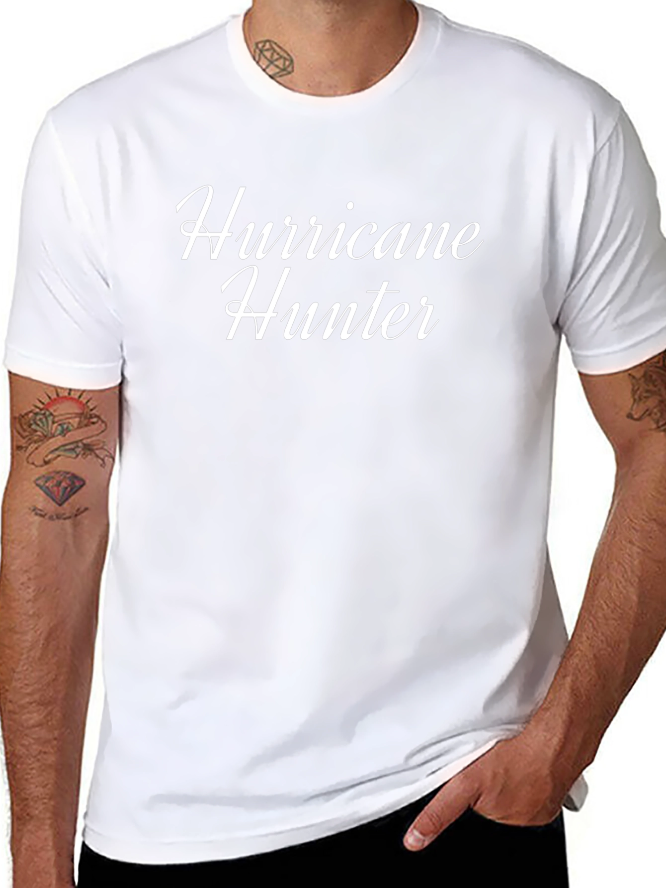 Hurricane Hunter T-Shirt - Black Crew Neck Tee