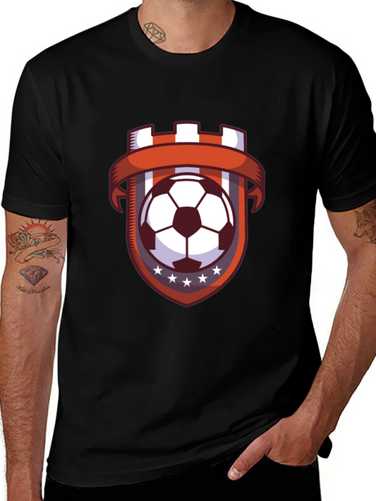 Soccer Shield T-Shirt - Black Jersey for Sports Fans