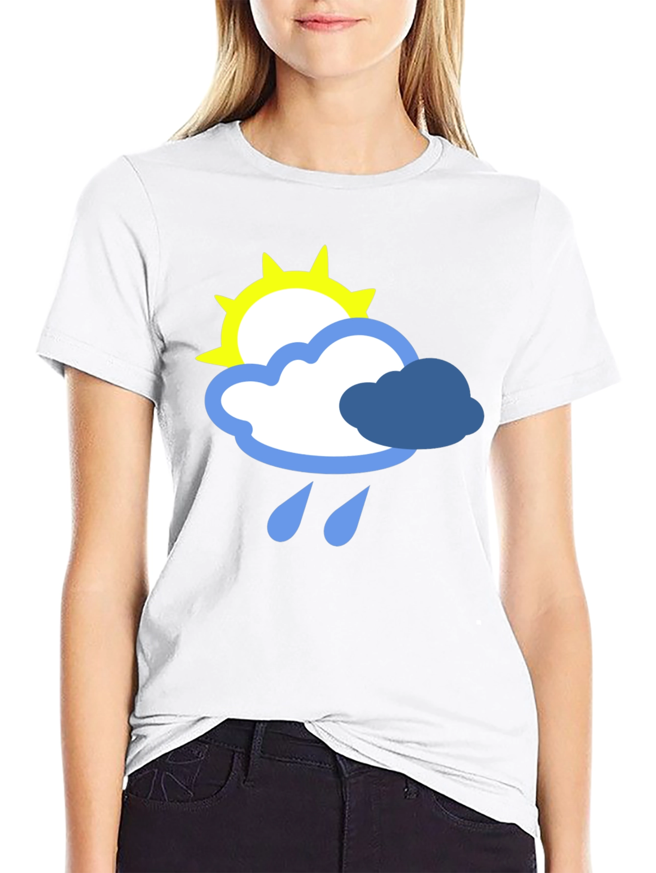 Weather Graphic T-Shirt - Sun Cloud and Rain