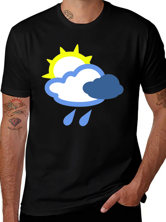 Weather Graphic T-Shirt - Sun Cloud and Rain